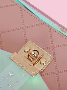 Mini Twist Lock Holographic Satchel Bag