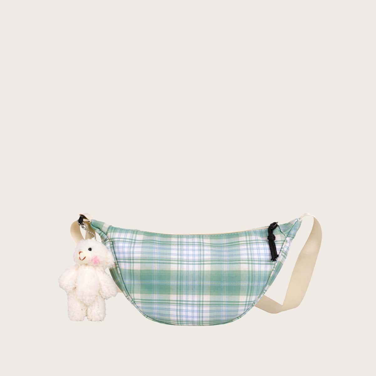 

Plaid Fanny Pack, Mint green
