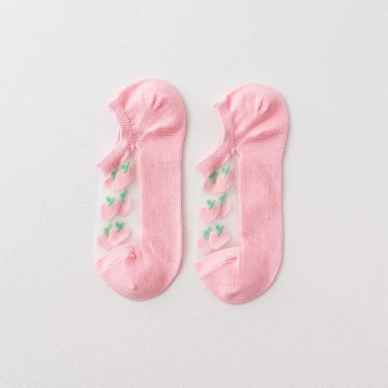 

Strawberry Ankle Socks, Pink