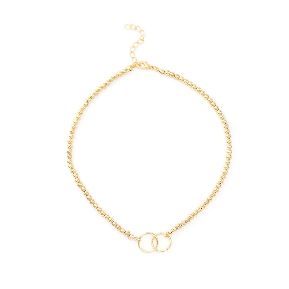 

Ring Beaded Necklace, Gold