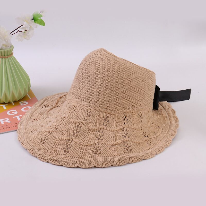 

Bow Decor Straw Hat, Khaki