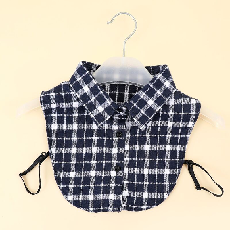 

Plaid Dickey Collar, Navy blue