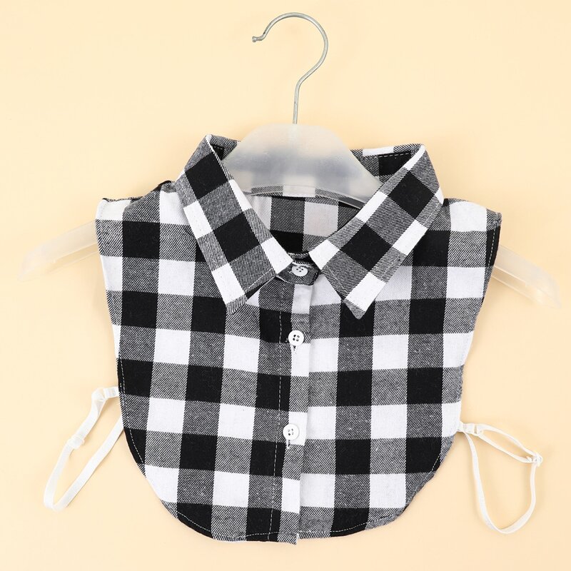 

Plaid Dickey Collar, Black and white