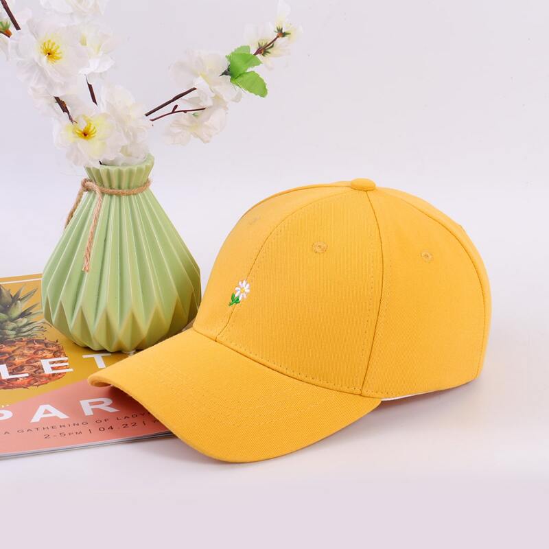

Flower Embroidery Baseball Cap, Yellow