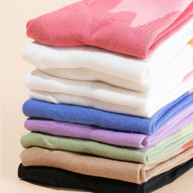 

10pairs Colorblock Crew Socks, Multicolor