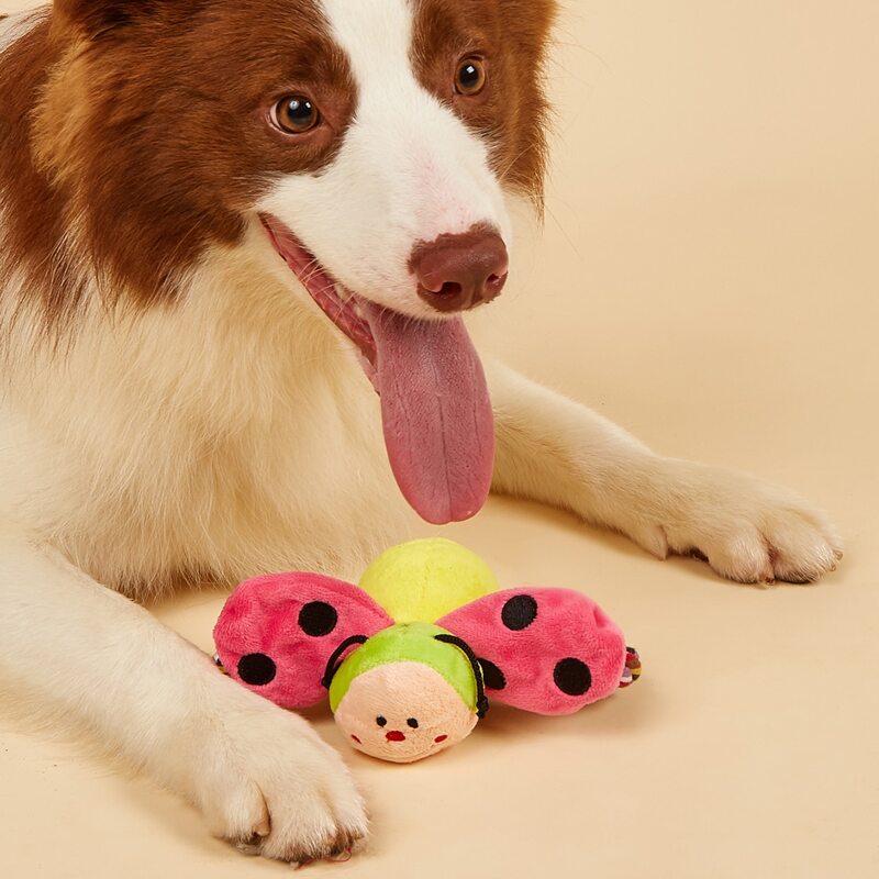 

1pc Bee Shaped Pet Plush Toy, Multicolor