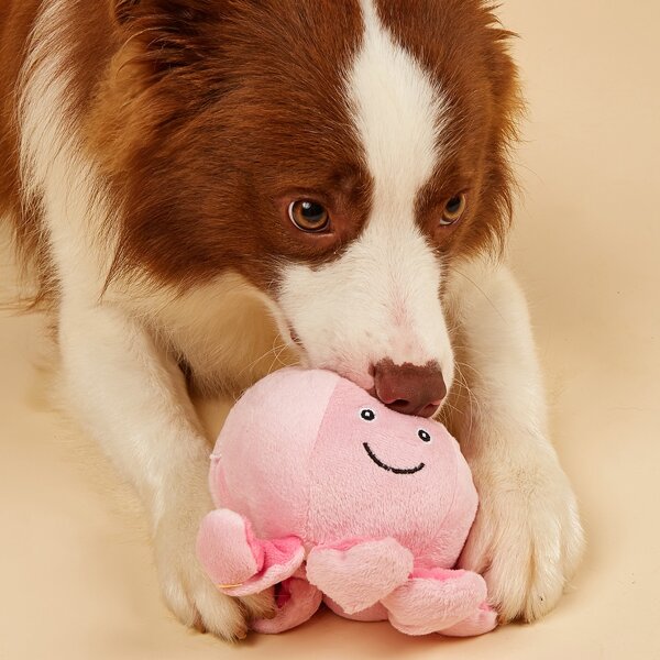 

1pc Octopus Design Pet Plush Toy, Multicolor