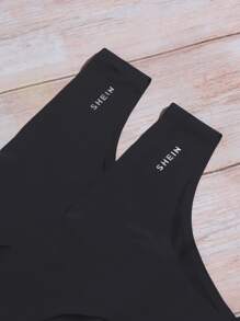 Snug Zone Paquete de 5 bragas tipo tanga de mujer de tela elástica casual negra - Negro - Ver 4