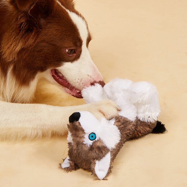 

1pc Pet Plush Toy Dog, White