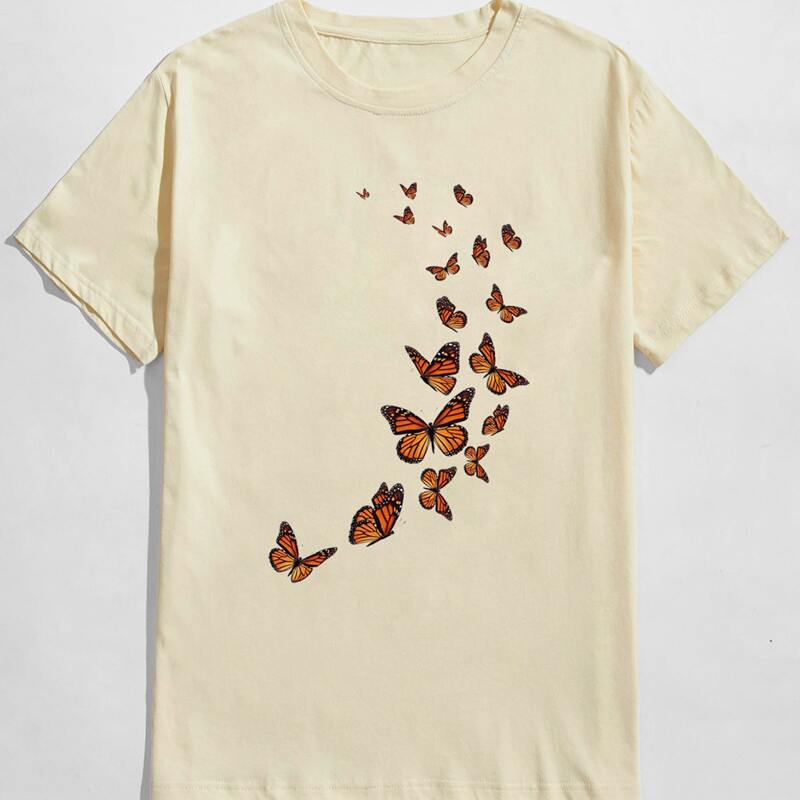

Guys Butterfly Graphic Tee, Beige