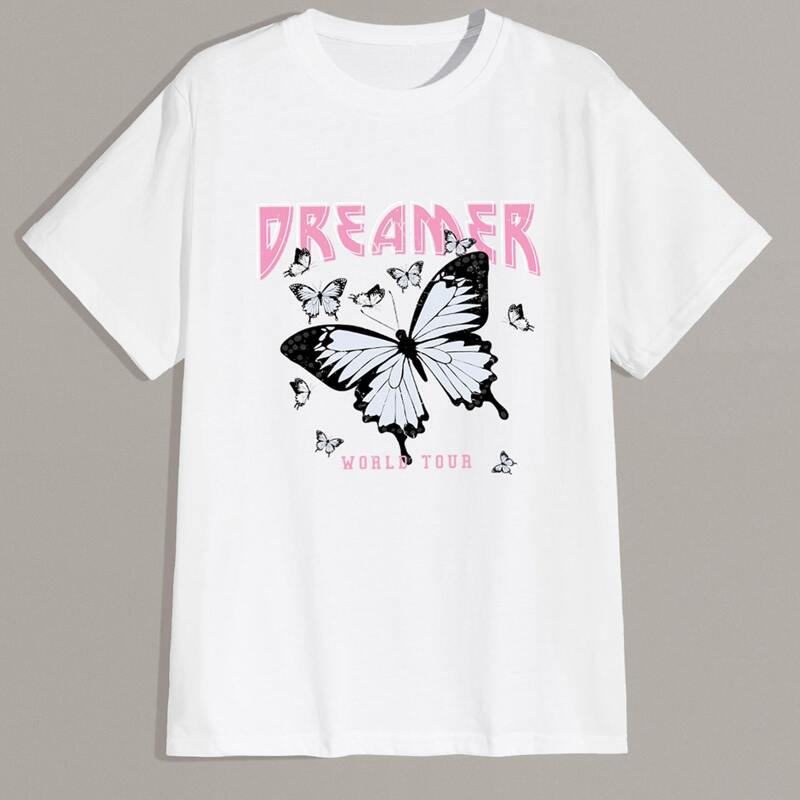 

Guys Letter Butterfly Graphic Tee, White