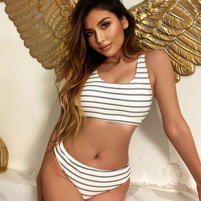 Striped Bikini Swimsuit