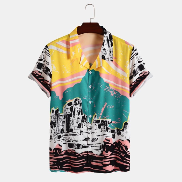 

Men Graphic Print Shirt, Multicolor