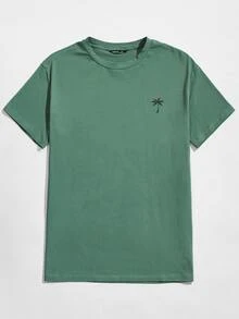 Manfinity Men Coconut Tree Print Tee - Green - View 3