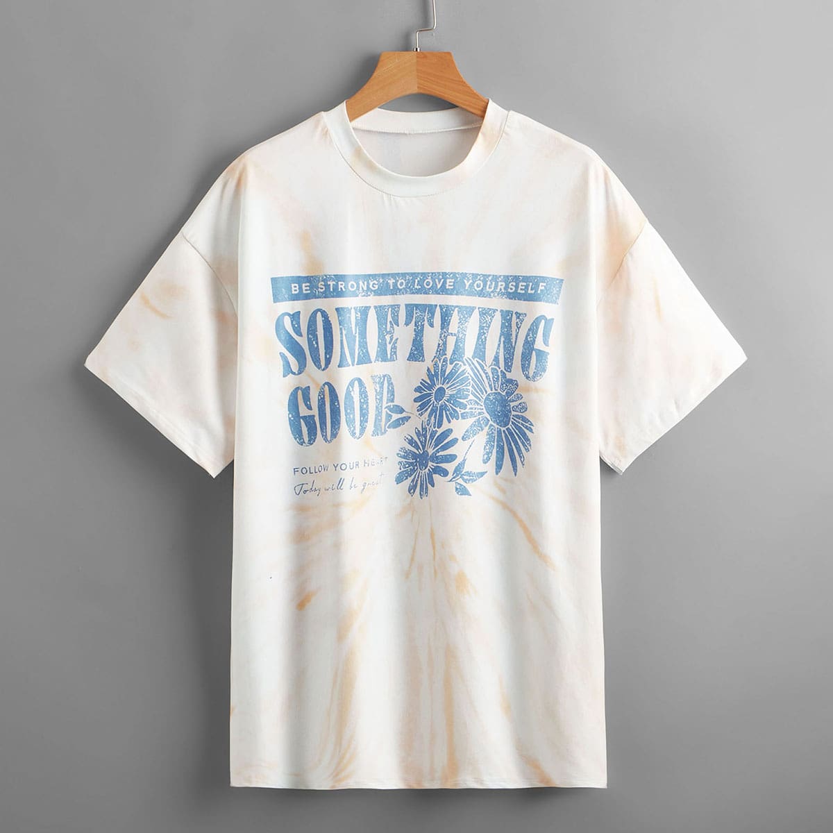 

Letter Floral Graphic Tie Dye Tee, Multicolor