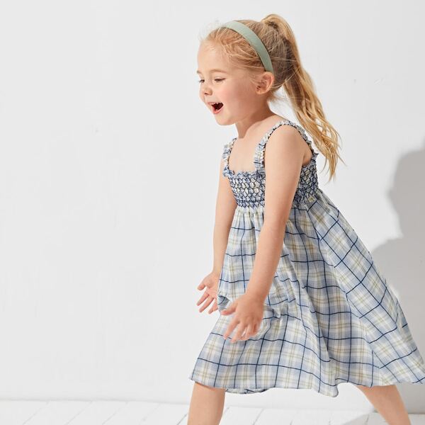 

Toddler Girls Plaid Print Cami Dress, Multicolor