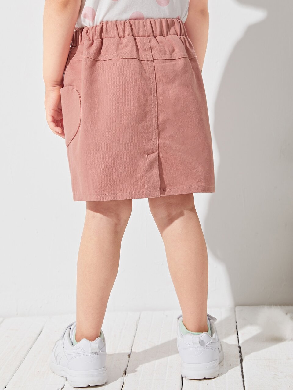 Toddler Girls Pocket Patched Skirt