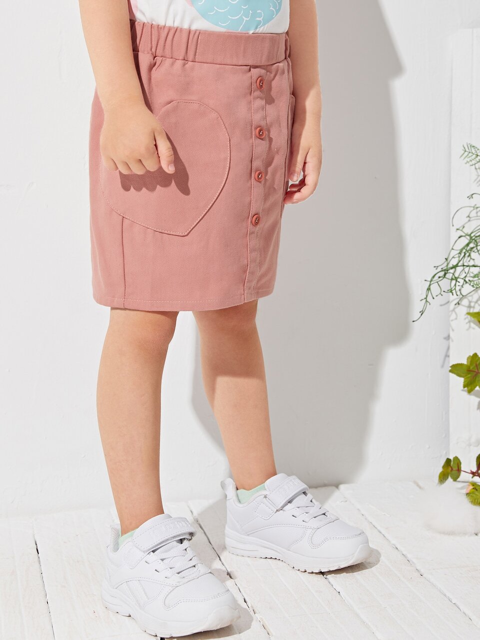 Toddler Girls Pocket Patched Skirt