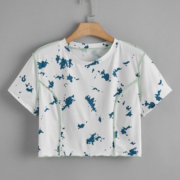 

Plus Graphic Print Crop Tee, White
