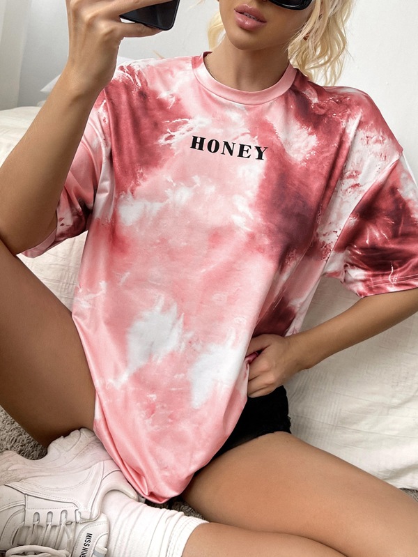 Muchica 紮染蜂蜜圖案T恤