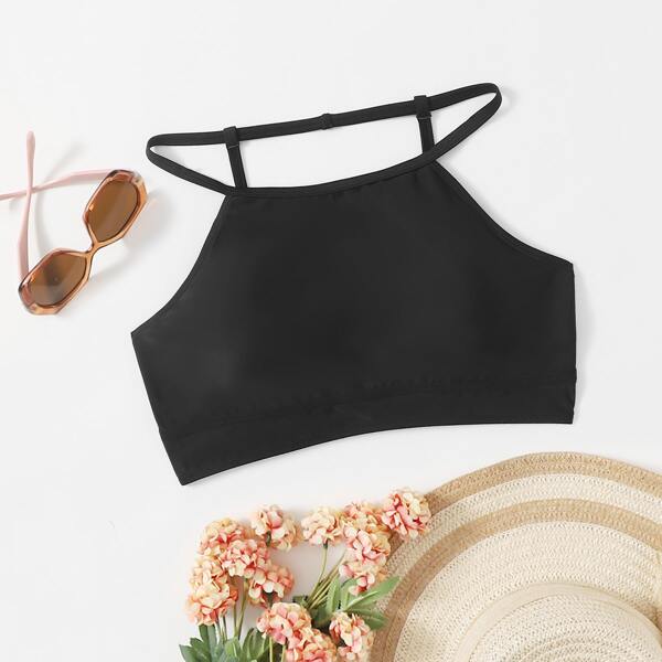 

Plus Solid Bikini Top, Black