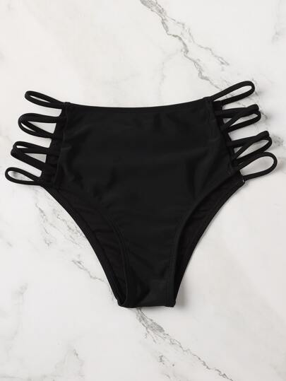Swim Basics Summer Beach Cut-Out High Waisted Bikini Panty
