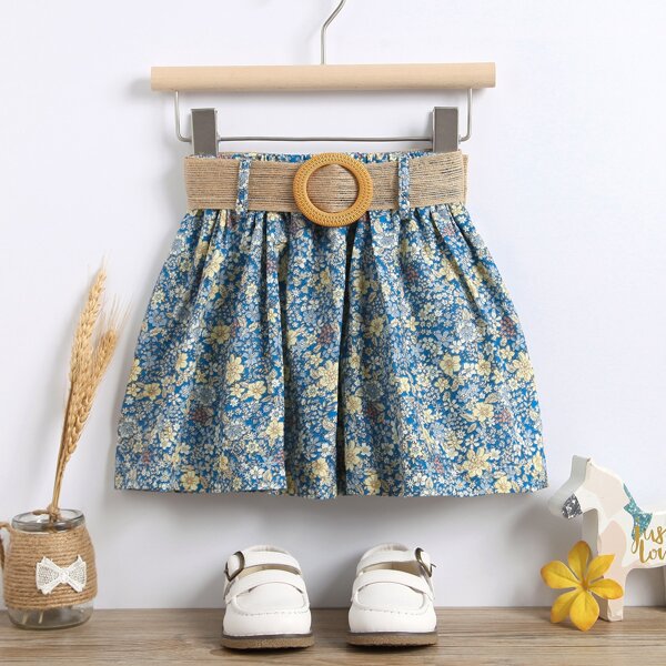 

Toddler Girls Allover Floral Belted Skirt, Multicolor
