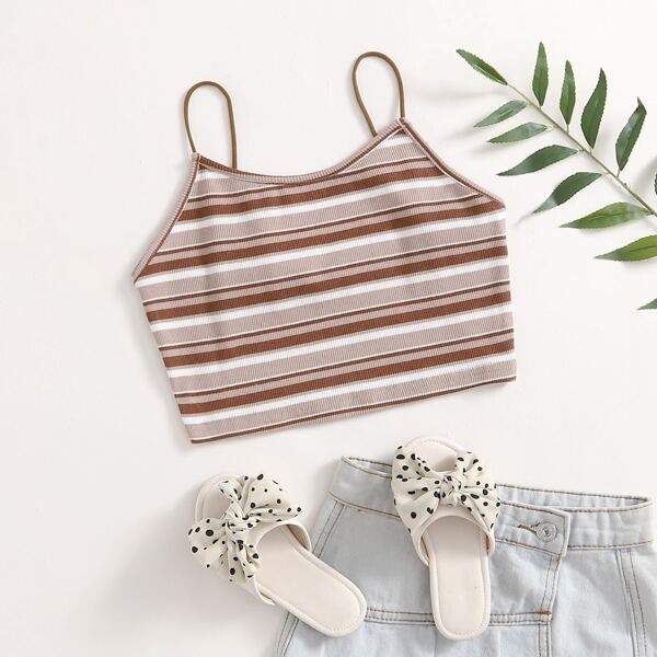 

Teen Girls Rib-knit Striped Cami Top, Multicolor