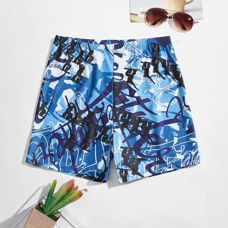 

Guys Allover Print Swim Trunks, Multicolor