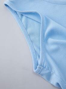 Tops tank y camis de niñas Cut-out Liso Casual - Celeste - Ver 4