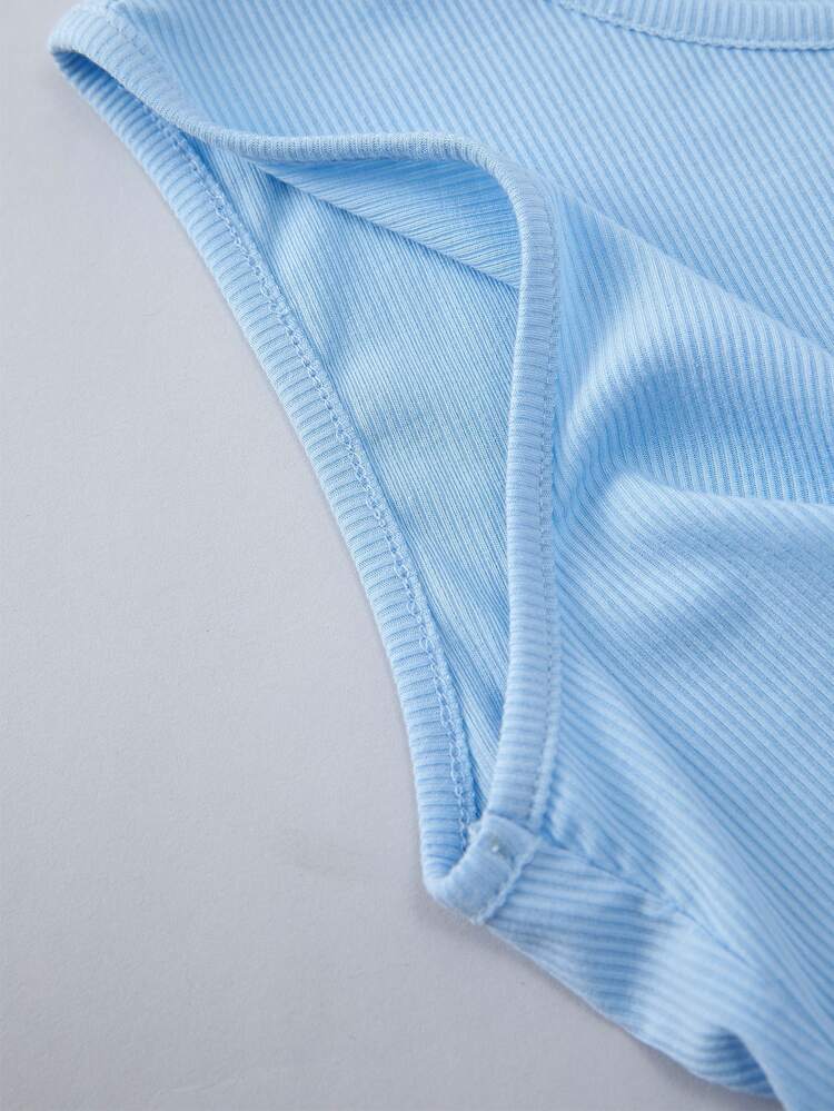 Tops tank y camis de niñas Cut-out Liso Casual - Celeste - Añade 4