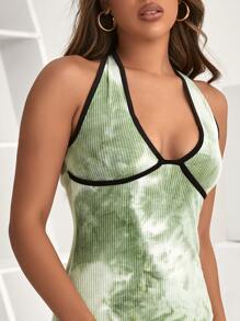 SHEIN EZwear Đầm Dây kéo Cà vạt nhuộm Boho - Nhiều màu - Xem 4