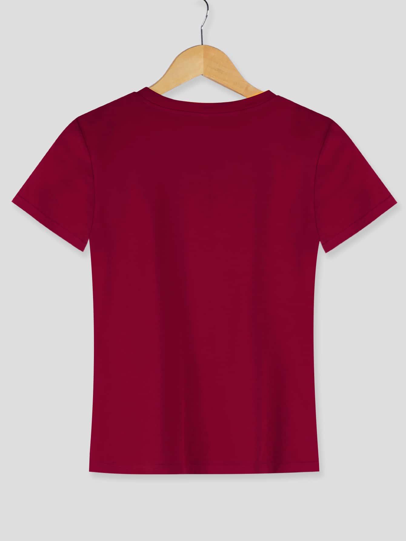 Cartoon Juice And Letter Graphic Tee - Burgundy - View 2