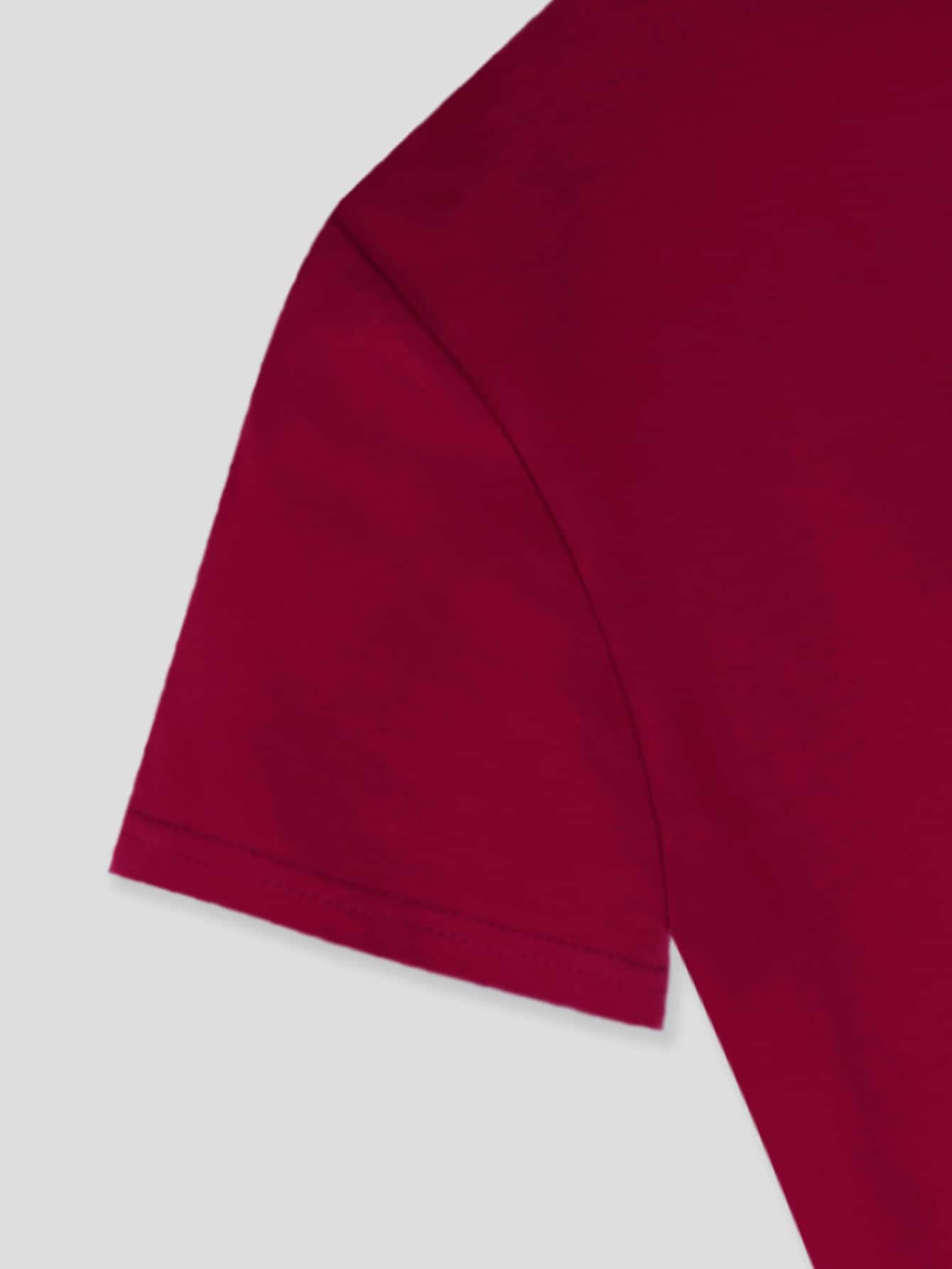 Cartoon Juice And Letter Graphic Tee - Burgundy - View 3
