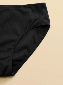 Conjunto de bikini de bloques de color con costillas y cruce para niña preadolescente, playa de verano