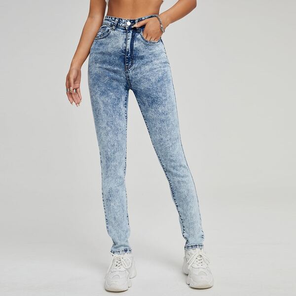 

High Waist Skinny Jeans, Light wash