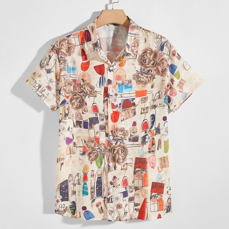 

Guys Floral All Over Print Shirt, Multicolor