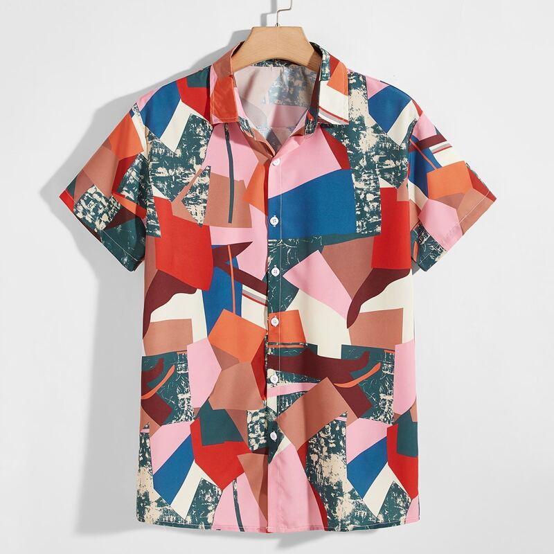 

Guys Colorblock Button Front Shirt, Multicolor