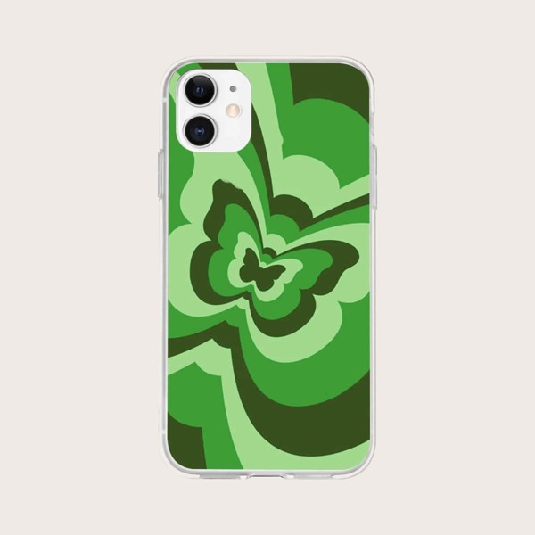 

Butterfly Print Phone Case, Green
