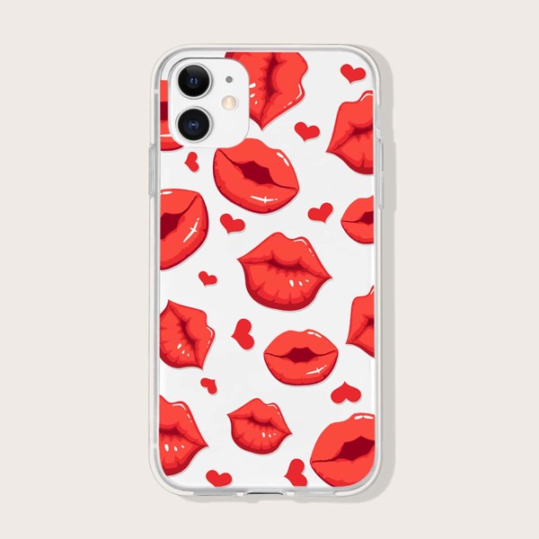 

Lip Print Phone Case, Red