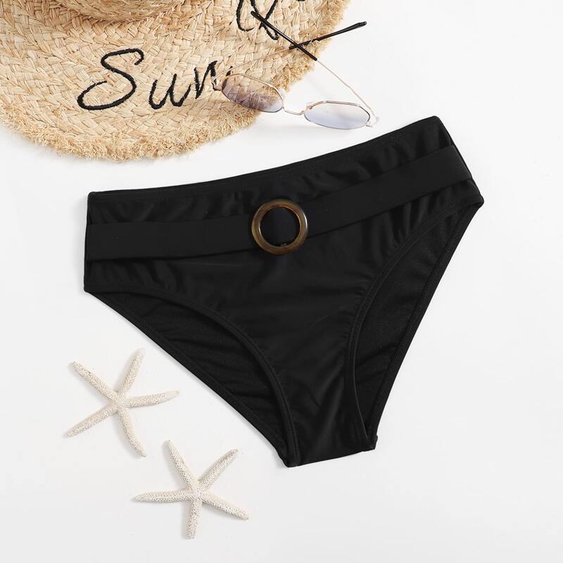 

Ring Decor Bikini Bottom, Black