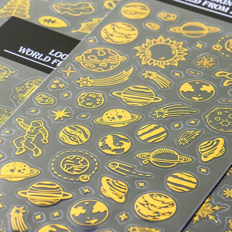 

2sheets Mixed Pattern Random Sticker, Gold