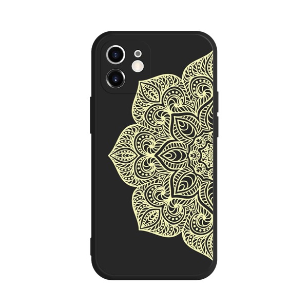 

Flower Print Phone Case, Black