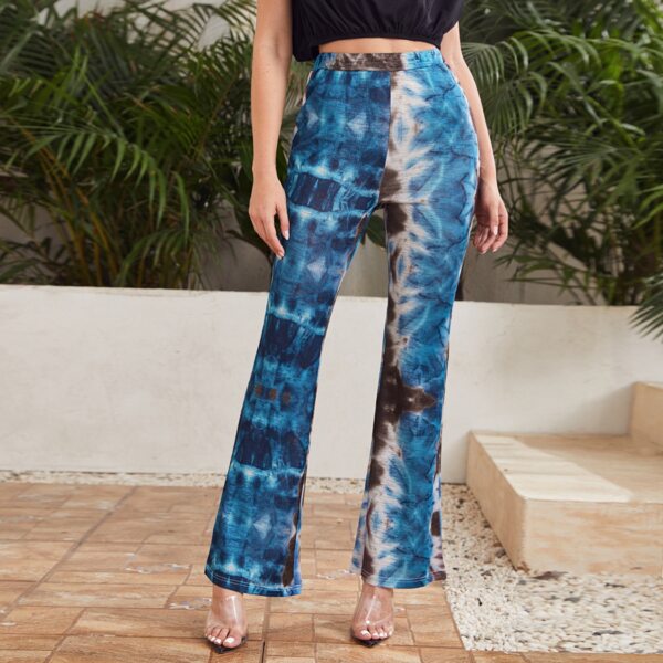 

Tie Dye Flare Leg Pants, Multicolor