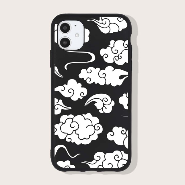 

Cloud Print Phone Case, Black and white