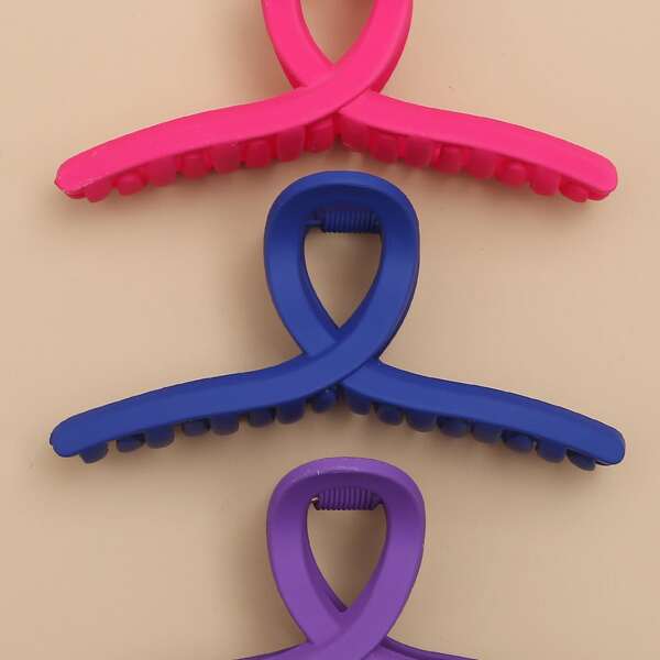 

3pcs Acrylic Hair Claw, Multicolor