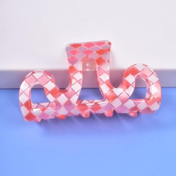 

Plaid Acrylic Hair Claw, Multicolor