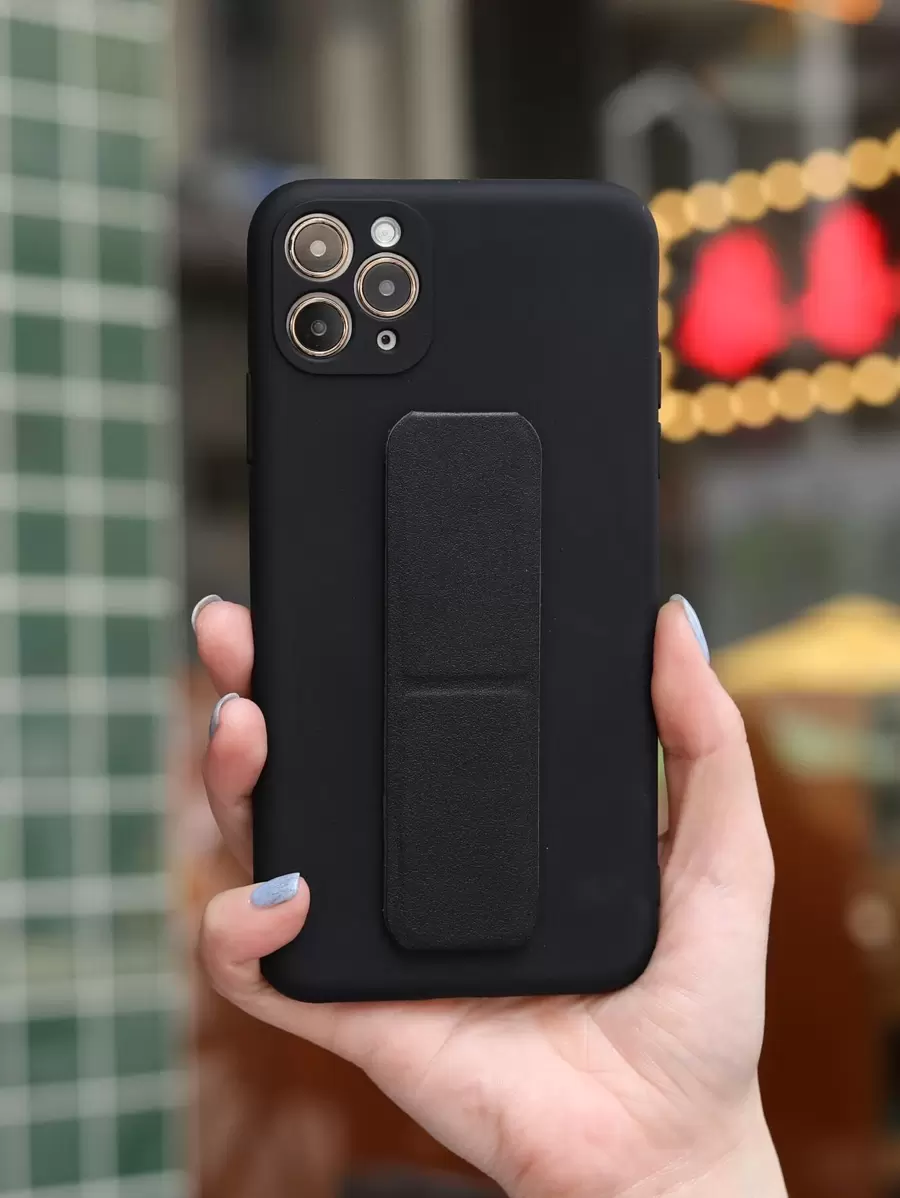 Phone Case With Holder - Black - View 1