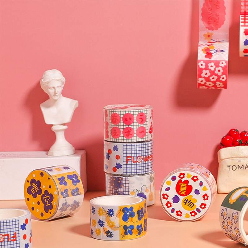 

1roll Flower Print Random Decorative Tape, Multicolor