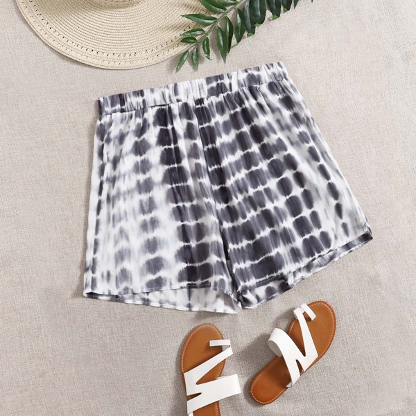 

Plus Tie Dye Print Shorts, Multicolor